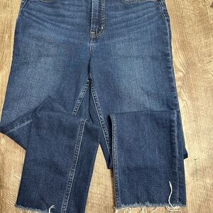 GAP Blue High Rise  Jeans with Frayed Hem‎